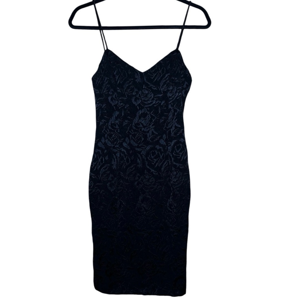 VTG Scott McClintock Y2K Black Whimsigoth Floral Grunge Mini Dress 10P Fits 4